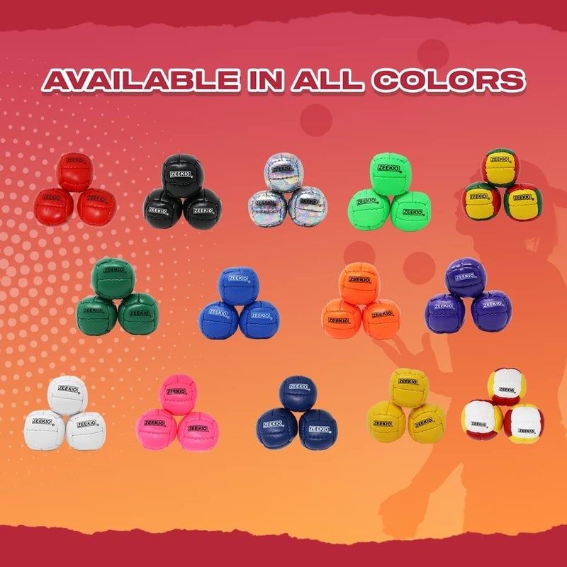 Zeekio Galaxy Juggling Balls - Premium 12 Panel Genuine Leather Balls - 130g - 67mm - Pack of 3 - Cosmo - Image 4